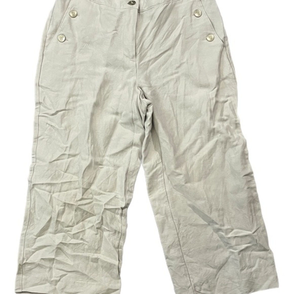 Emma & James Khaki Colored Linen‎ Blend Cropped Pants Size 8